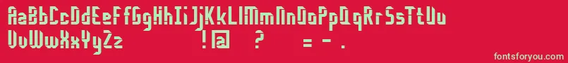 フォントDisembody – 赤い背景に緑の文字