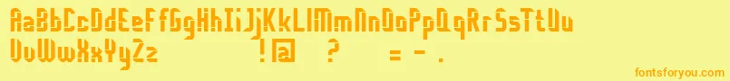 フォントDisembody – オレンジの文字が黄色の背景にあります。