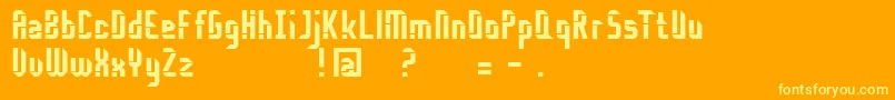 Disembody Font – Yellow Fonts on Orange Background