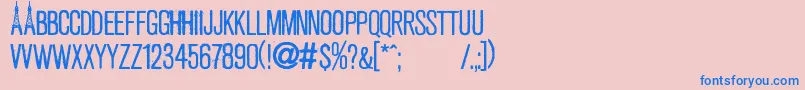 PrayForParis Font – Blue Fonts on Pink Background