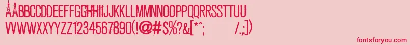 PrayForParis Font – Red Fonts on Pink Background