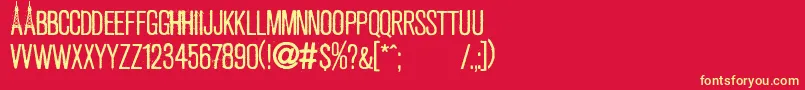 PrayForParis Font – Yellow Fonts on Red Background