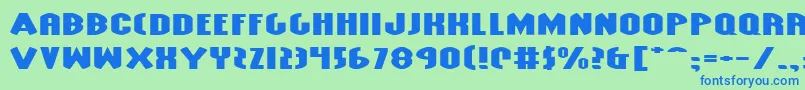 Шрифт GrendelsMotherExtraExp – синие шрифты на зелёном фоне