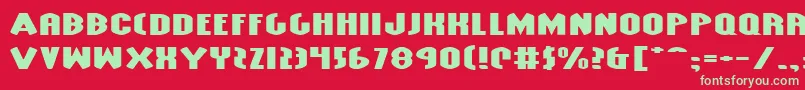Czcionka GrendelsMotherExtraExp – zielone czcionki na czerwonym tle