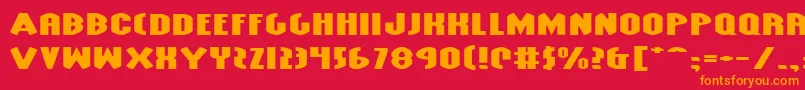 GrendelsMotherExtraExp Font – Orange Fonts on Red Background