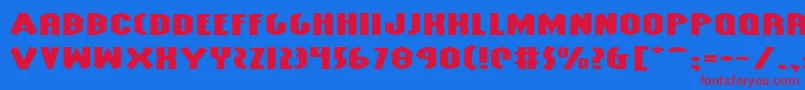 GrendelsMotherExtraExp-fontti – punaiset fontit sinisellä taustalla