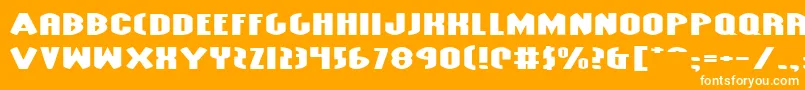Fonte GrendelsMotherExtraExp – fontes brancas em um fundo laranja