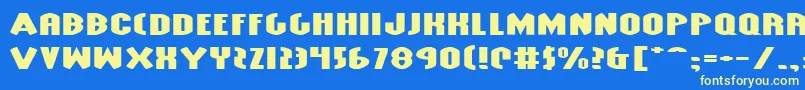 Czcionka GrendelsMotherExtraExp – żółte czcionki na niebieskim tle