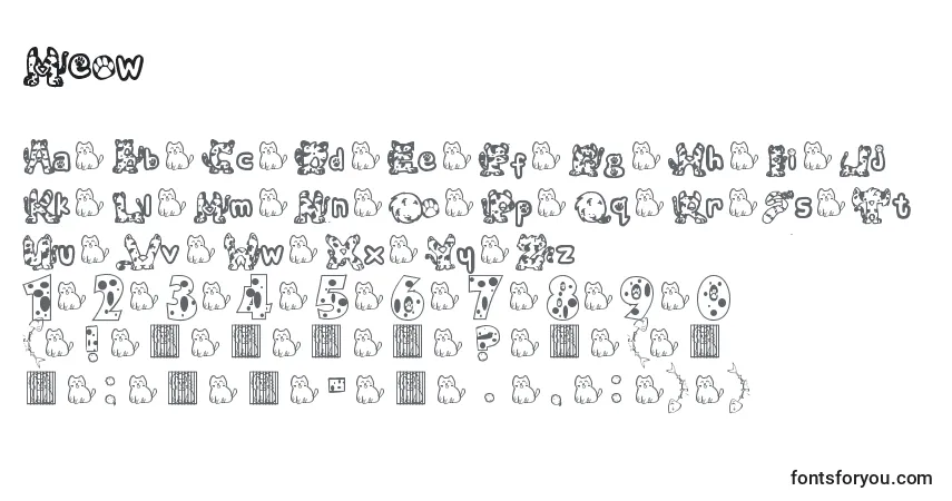 Meow-fontti – aakkoset, numerot, erikoismerkit
