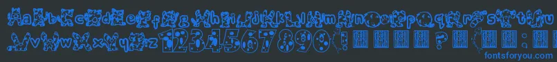 フォントMeow – 黒い背景に青い文字