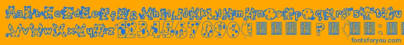 Meow Font – Blue Fonts on Orange Background