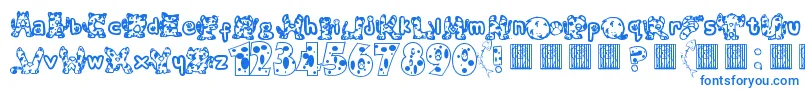 Шрифт Meow – синие шрифты на белом фоне