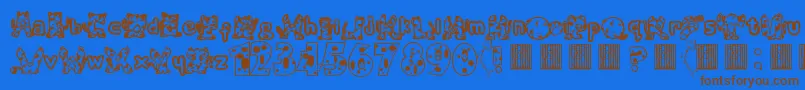 Meow-fontti – ruskeat fontit sinisellä taustalla