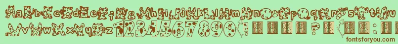 Meow Font – Brown Fonts on Green Background