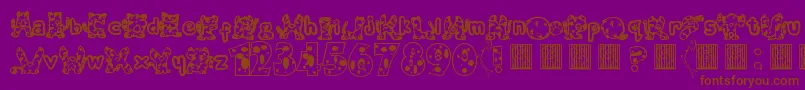 フォントMeow – 紫色の背景に茶色のフォント