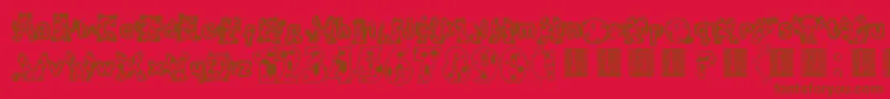 フォントMeow – 赤い背景に茶色の文字