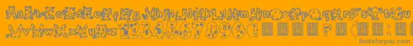 フォントMeow – オレンジの背景に灰色の文字