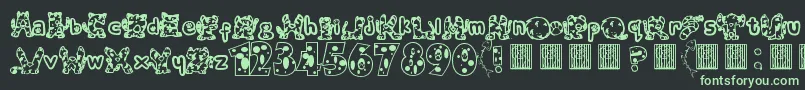 Meow Font – Green Fonts on Black Background