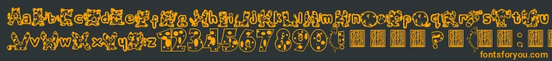 Meow Font – Orange Fonts on Black Background