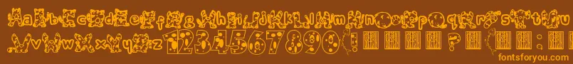 Meow Font – Orange Fonts on Brown Background