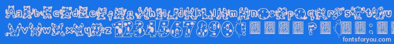 フォントMeow – ピンクの文字、青い背景