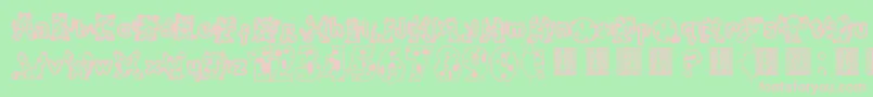フォントMeow – 緑の背景にピンクのフォント