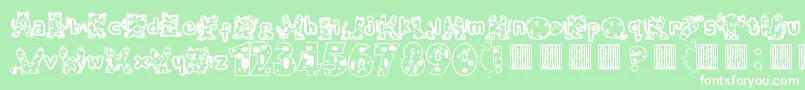 Meow Font – White Fonts on Green Background