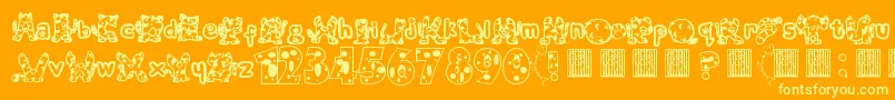 Meow Font – Yellow Fonts on Orange Background