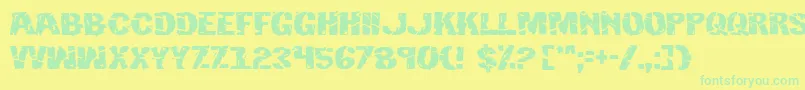 Fonte Hulkbusters – fontes verdes em um fundo amarelo