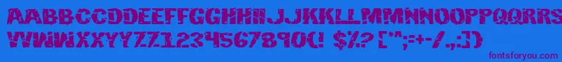 Hulkbusters-Schriftart – Violette Schriften auf blauem Hintergrund