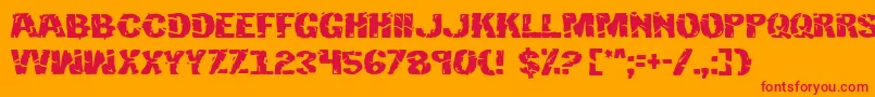 フォントHulkbusters – オレンジの背景に赤い文字