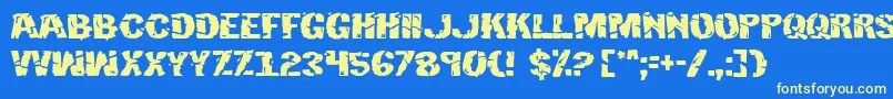 Hulkbusters Font – Yellow Fonts on Blue Background