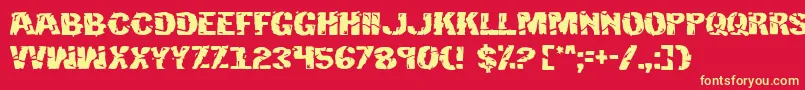 Hulkbusters Font – Yellow Fonts on Red Background