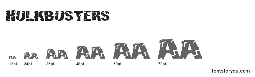 Размеры шрифта Hulkbusters