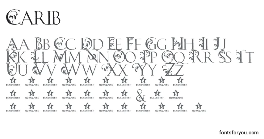 Шрифт Carib – алфавит, цифры, специальные символы