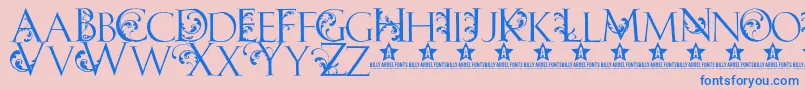 Carib Font – Blue Fonts on Pink Background