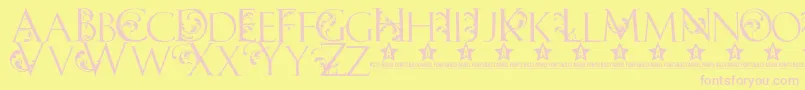 Carib Font – Pink Fonts on Yellow Background