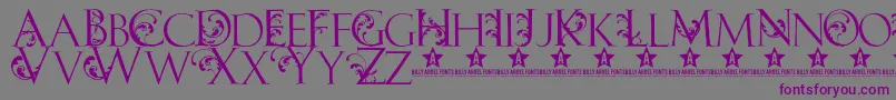 Carib-fontti – violetit fontit harmaalla taustalla