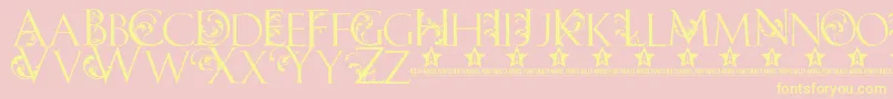 Carib Font – Yellow Fonts on Pink Background
