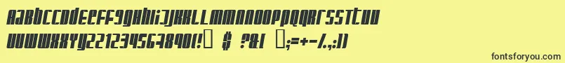 GlaringItalic Font – Black Fonts on Yellow Background