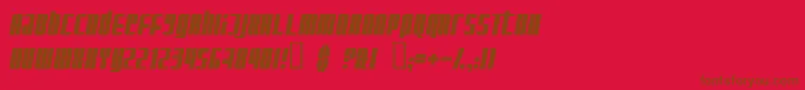 GlaringItalic Font – Brown Fonts on Red Background