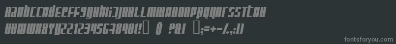 GlaringItalic Font – Gray Fonts on Black Background