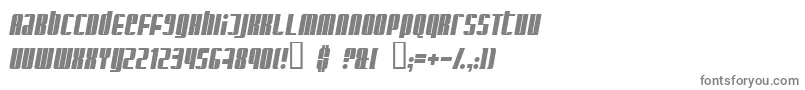 GlaringItalic-fontti – harmaat kirjasimet valkoisella taustalla