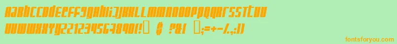 GlaringItalic Font – Orange Fonts on Green Background