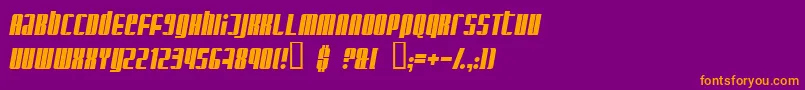 GlaringItalic Font – Orange Fonts on Purple Background