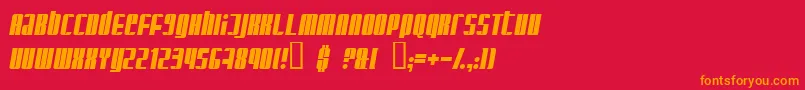 GlaringItalic Font – Orange Fonts on Red Background