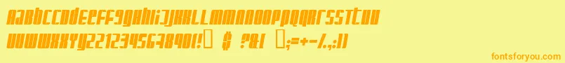 GlaringItalic Font – Orange Fonts on Yellow Background