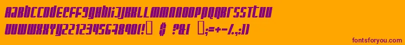 GlaringItalic Font – Purple Fonts on Orange Background