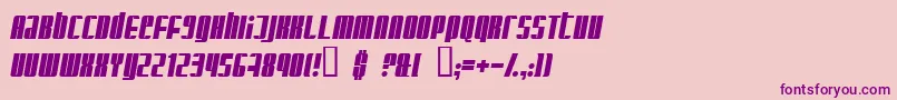 GlaringItalic Font – Purple Fonts on Pink Background