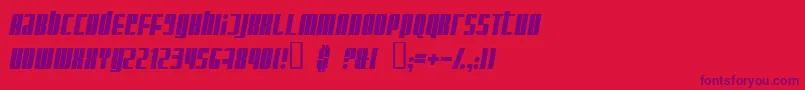 GlaringItalic Font – Purple Fonts on Red Background